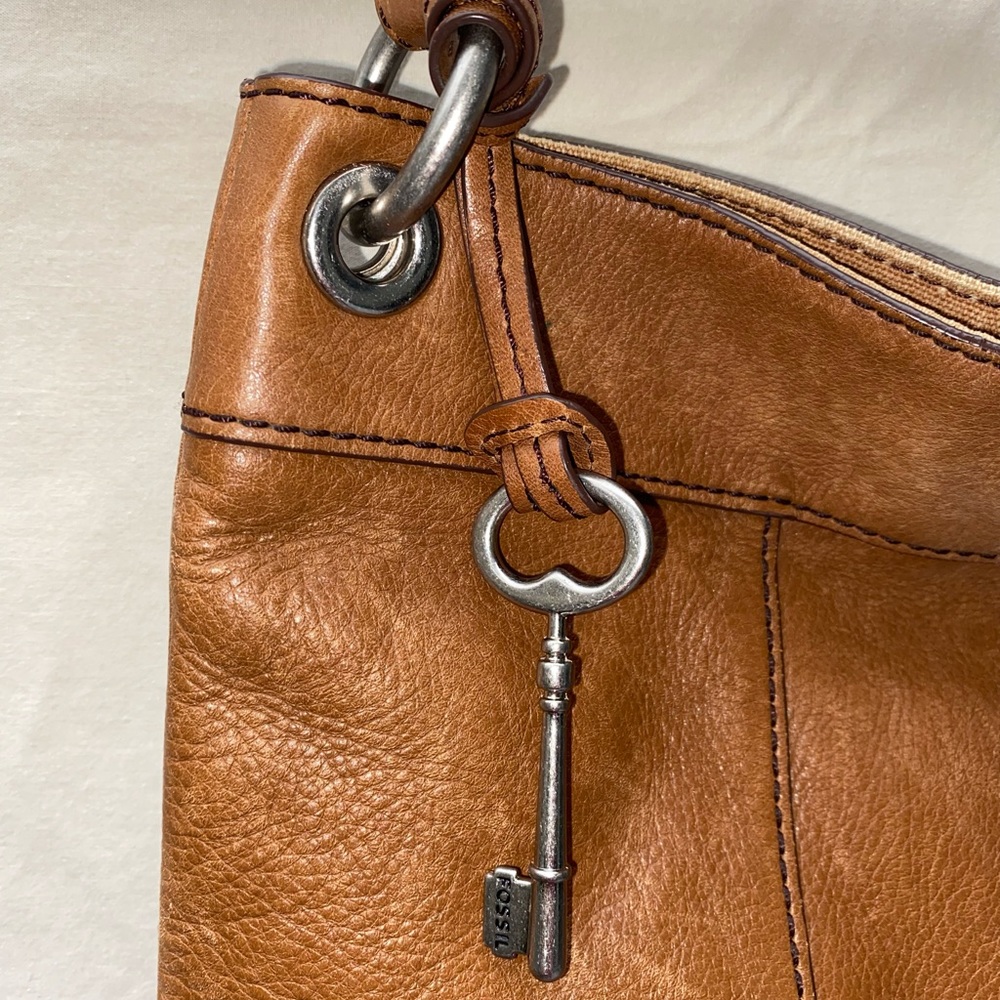 Camel Colored Fossil Shoulder Bag - image 2